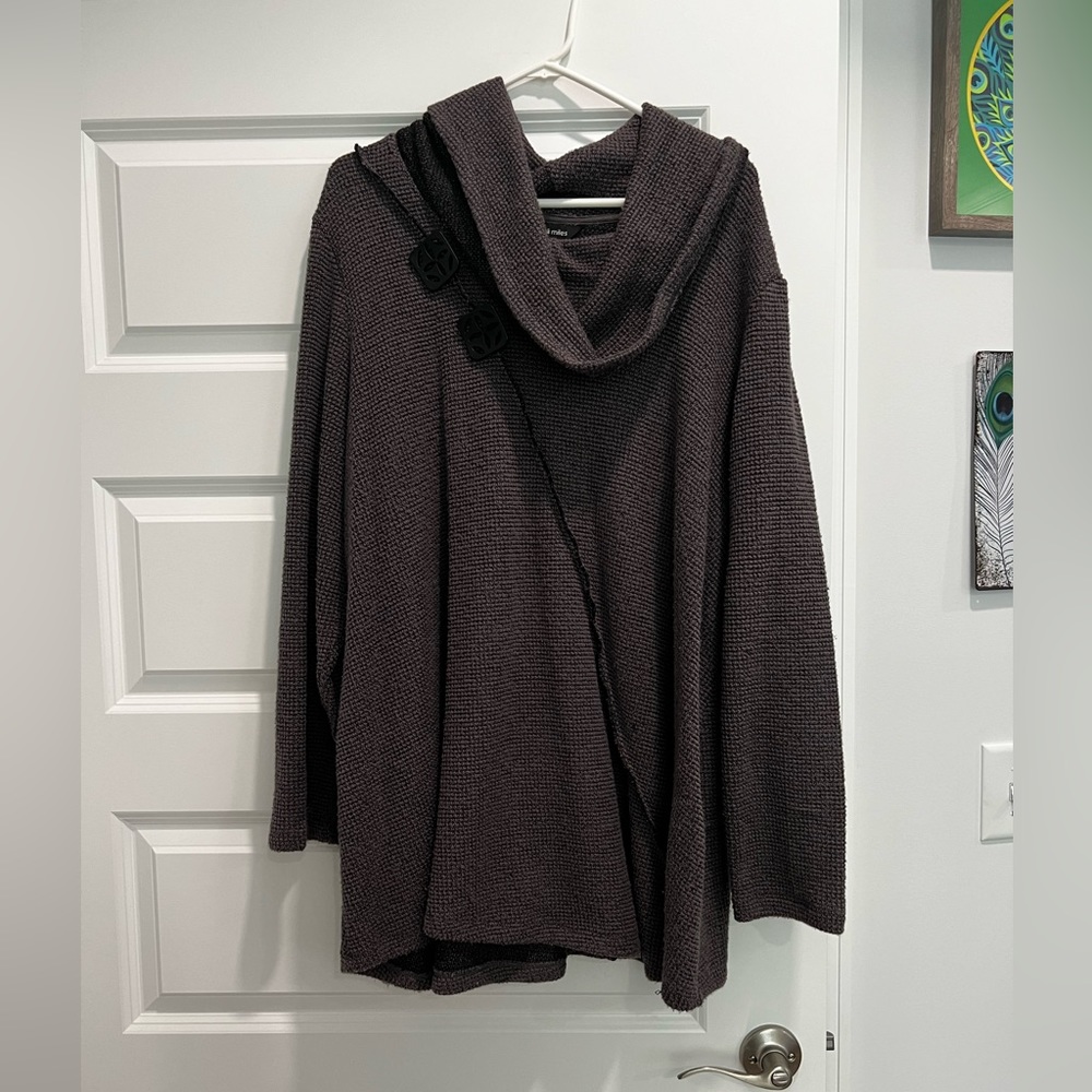 Grey waffle material poncho style